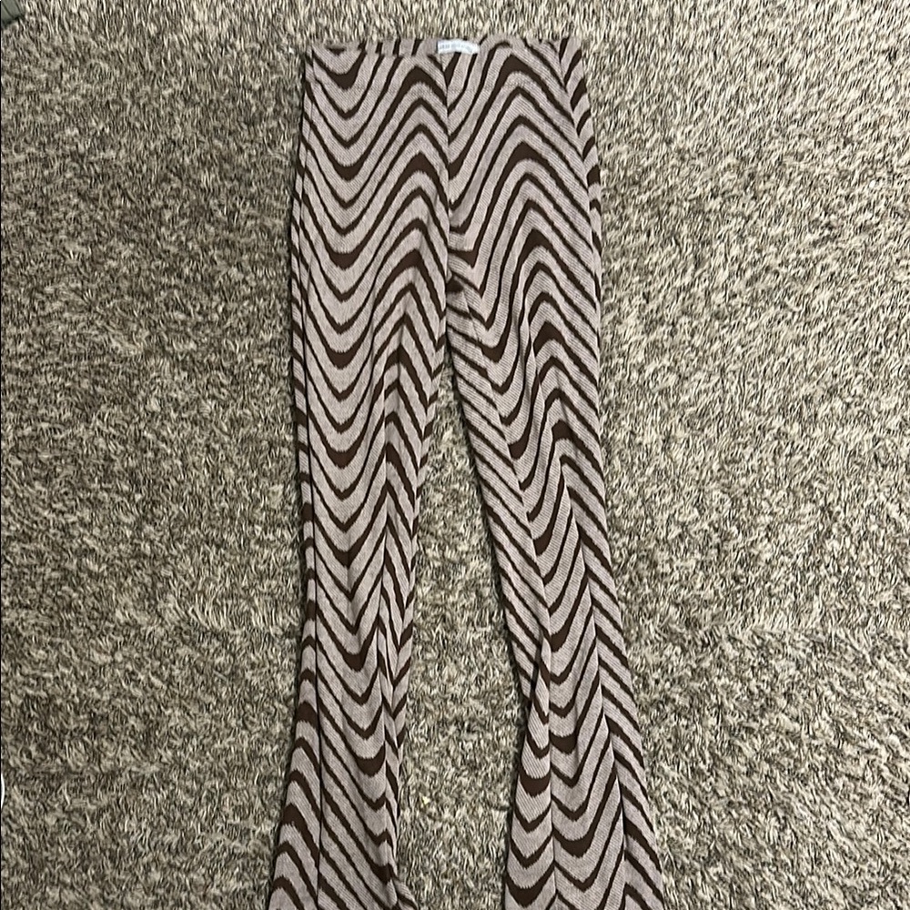 Brown and Black Zigzag Pattern Pants